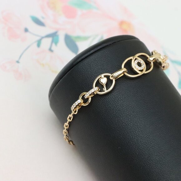 Elegant Rose Gold Bracelet with Heart and CZ Accents for Women, XPBL0628 - Picture 8 of 12